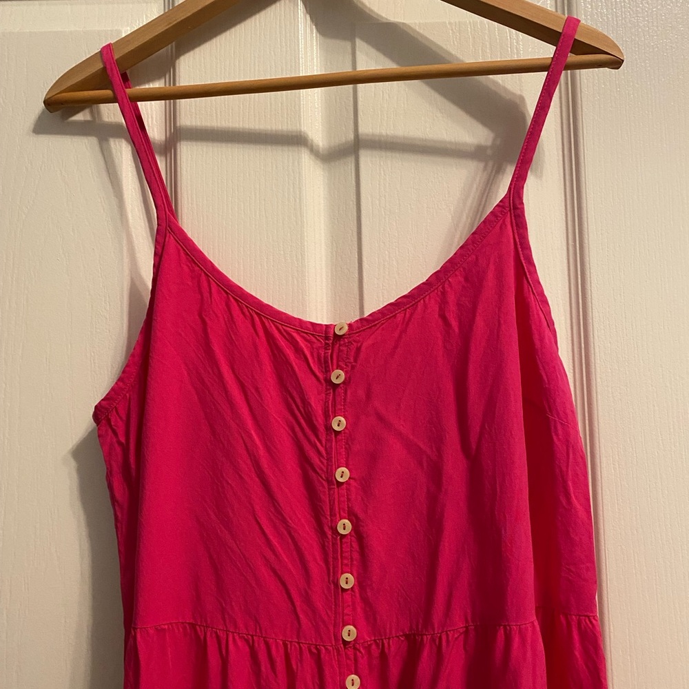 Reitmans Hot Pink Tiered Button-Down Maxi Dress - Barbie Summer Chic - Size L - Picture 2 of 4